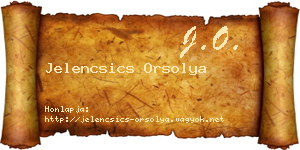 Jelencsics Orsolya névjegykártya